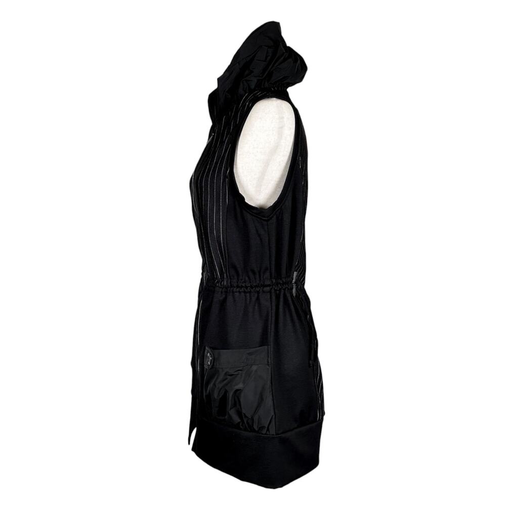 Women's Pinstripe Vest Black by Reina Lee Zipper Size M NWT - Picture 3 of 9